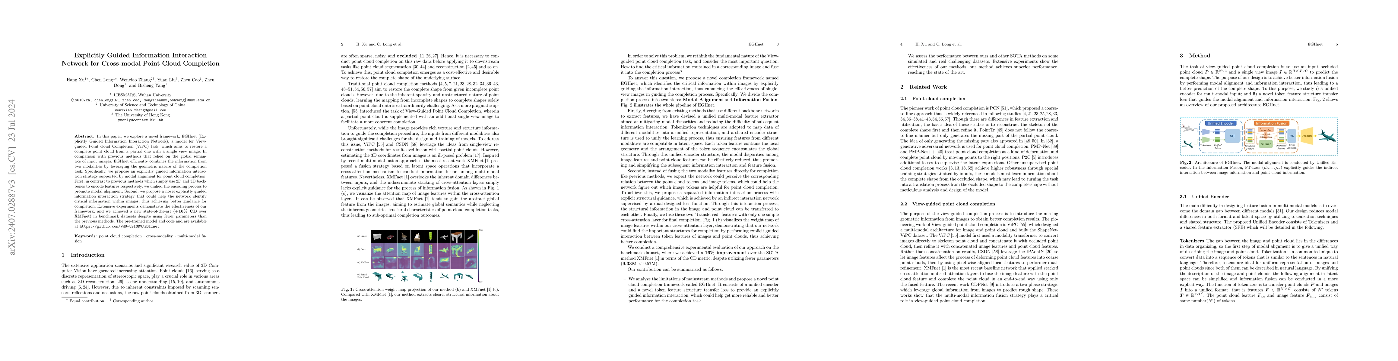 Thumbnail for Explicitly Guided Information Interaction Network for Cross-modal Point
  Cloud Completion
