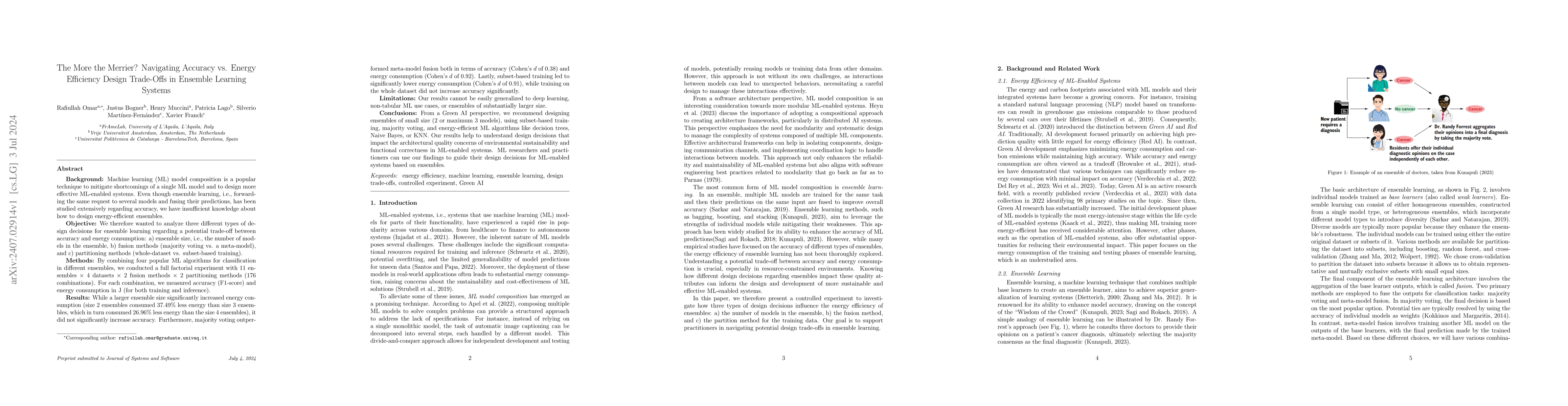 Thumbnail for The More the Merrier? Navigating Accuracy vs. Energy Efficiency Design
  Trade-Offs in Ensemble Learning Systems