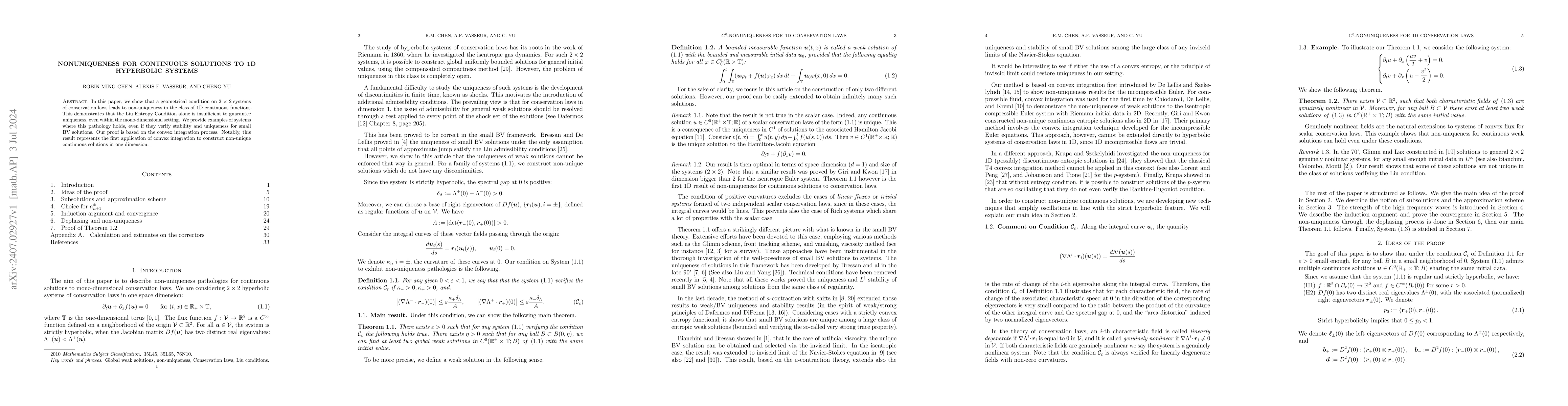 Thumbnail for Non-uniqueness for continuous solutions to 1D hyperbolic systems