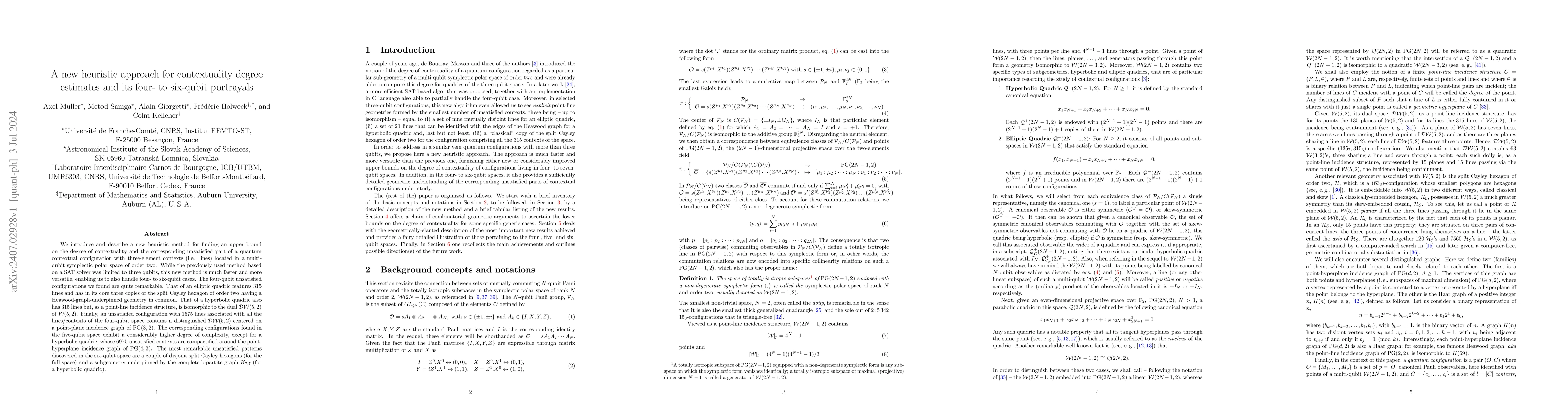 Thumbnail for A new heuristic approach for contextuality degree estimates and its
  four- to six-qubit portrayals