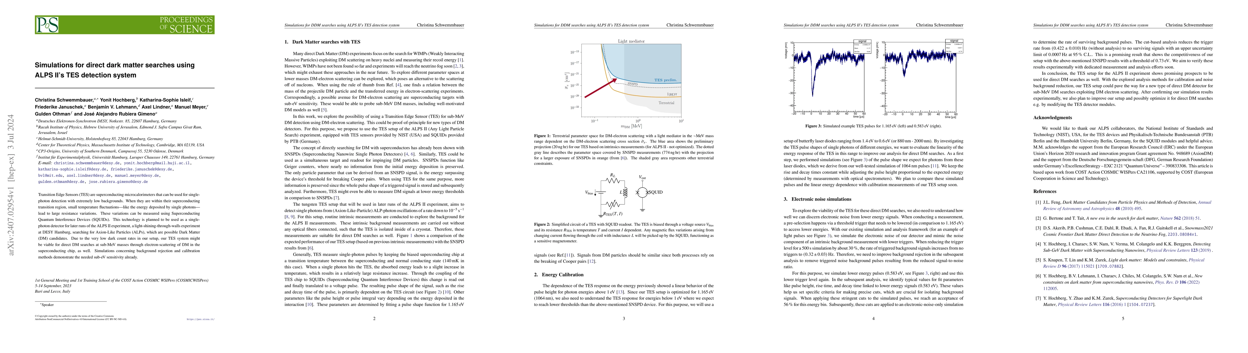 Thumbnail for Simulations for direct dark matter searches using ALPS II's TES
  detection system