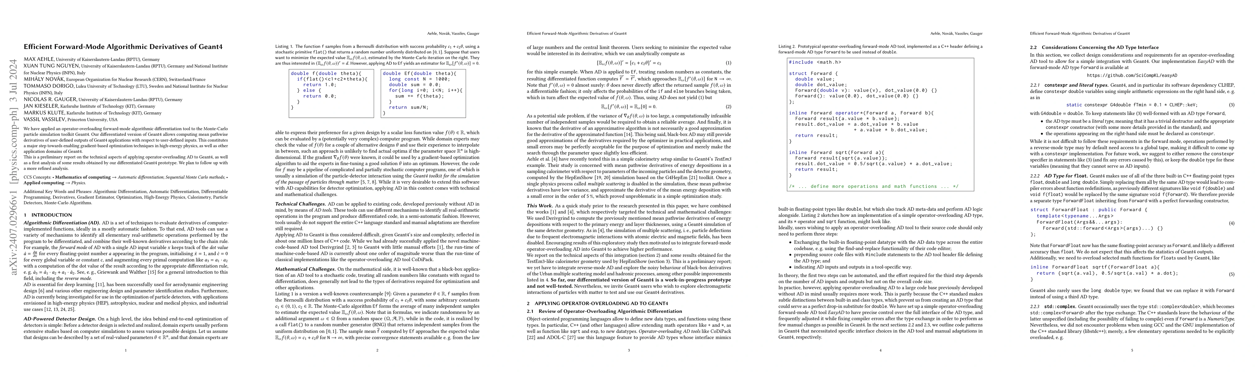 Thumbnail for Efficient Forward-Mode Algorithmic Derivatives of Geant4