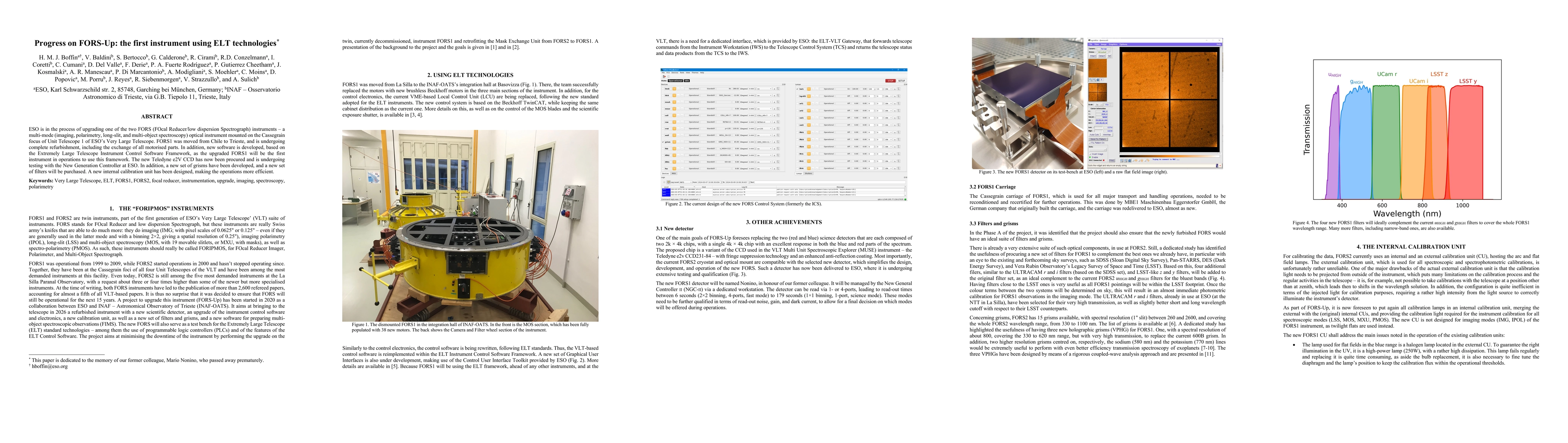 Thumbnail for Progress on FORS-Up: the first instrument using ELT technologies