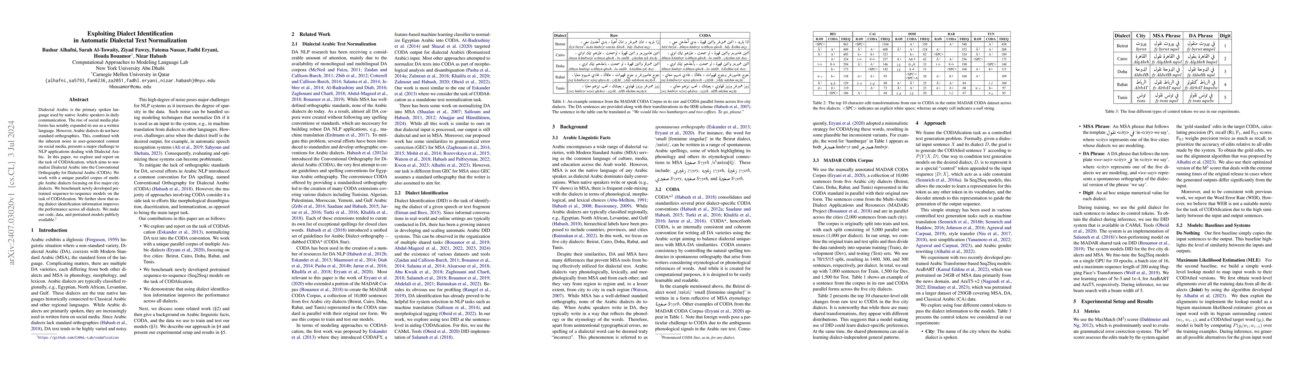 Thumbnail for Exploiting Dialect Identification in Automatic Dialectal Text
  Normalization