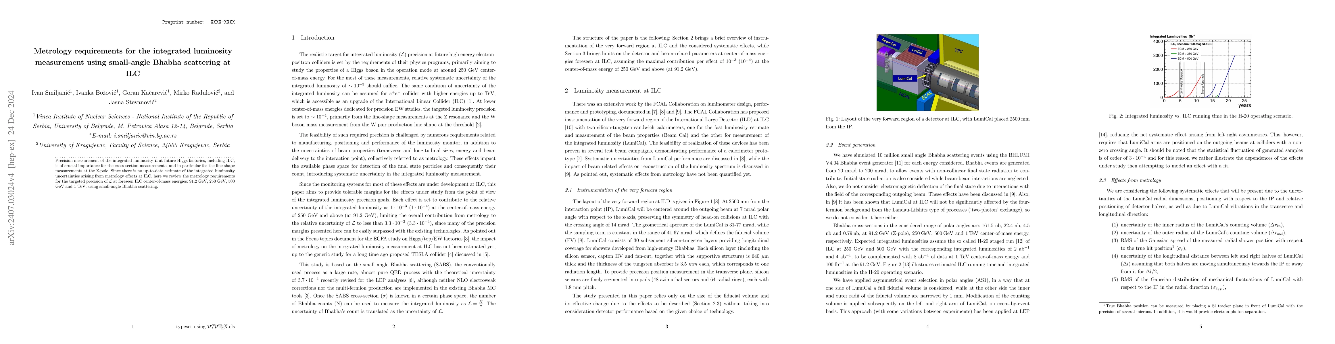 Thumbnail for Metrology requirements for the integrated luminosity measurement at ILC