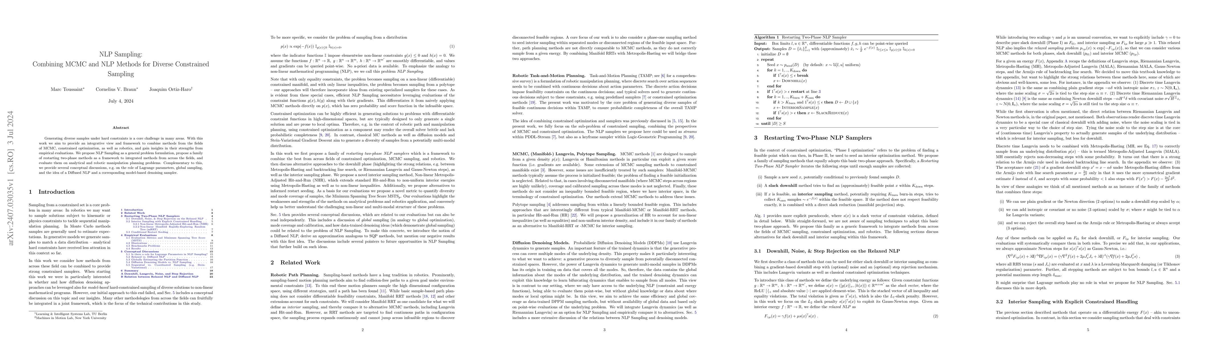 Thumbnail for NLP Sampling: Combining MCMC and NLP Methods for Diverse Constrained
  Sampling