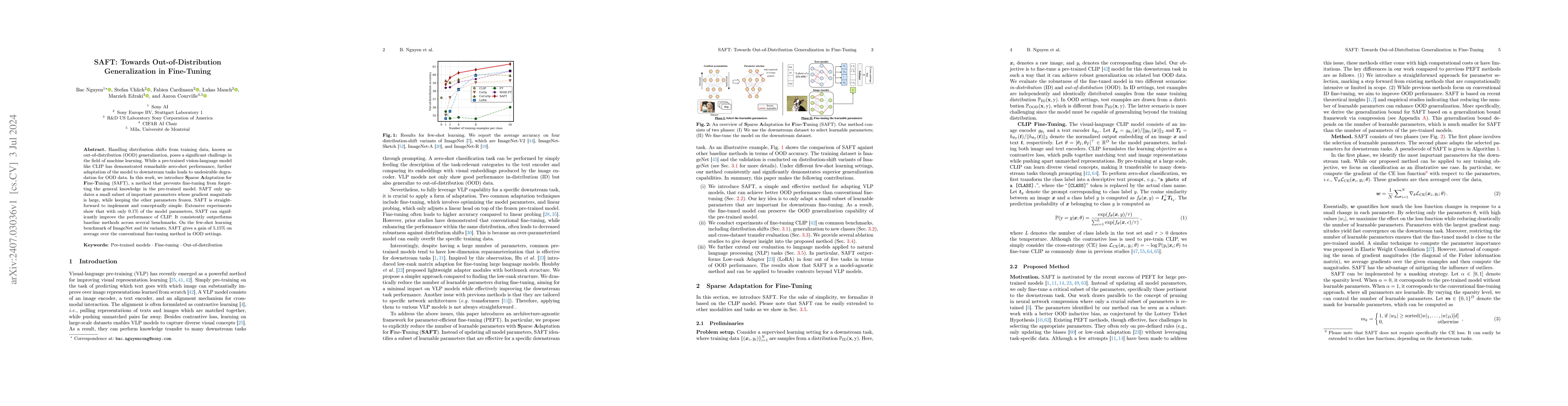 Thumbnail for SAFT: Towards Out-of-Distribution Generalization in Fine-Tuning