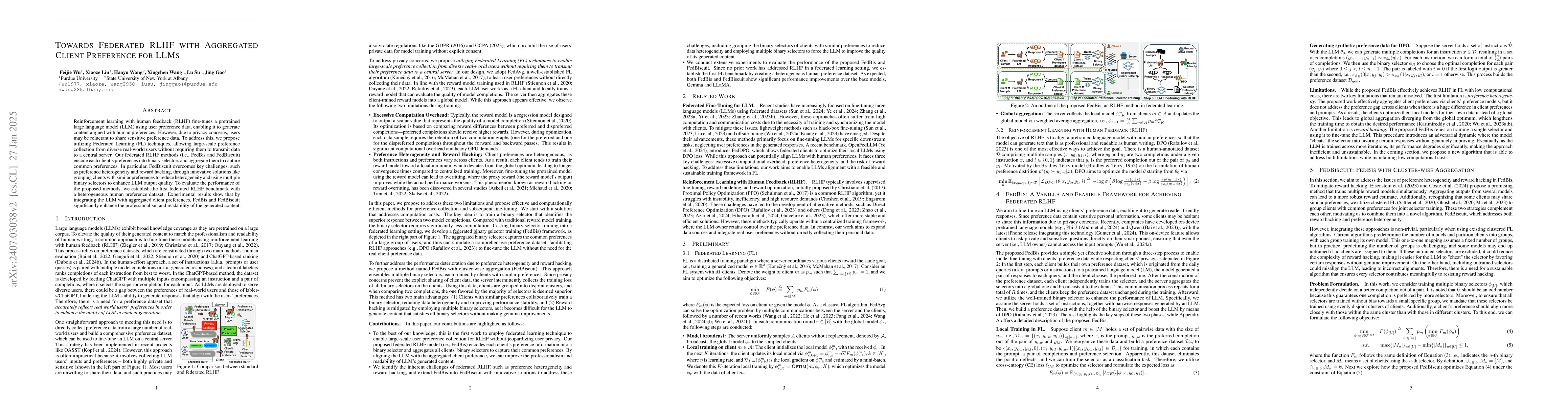 Thumbnail for On the Client Preference of LLM Fine-tuning in Federated Learning