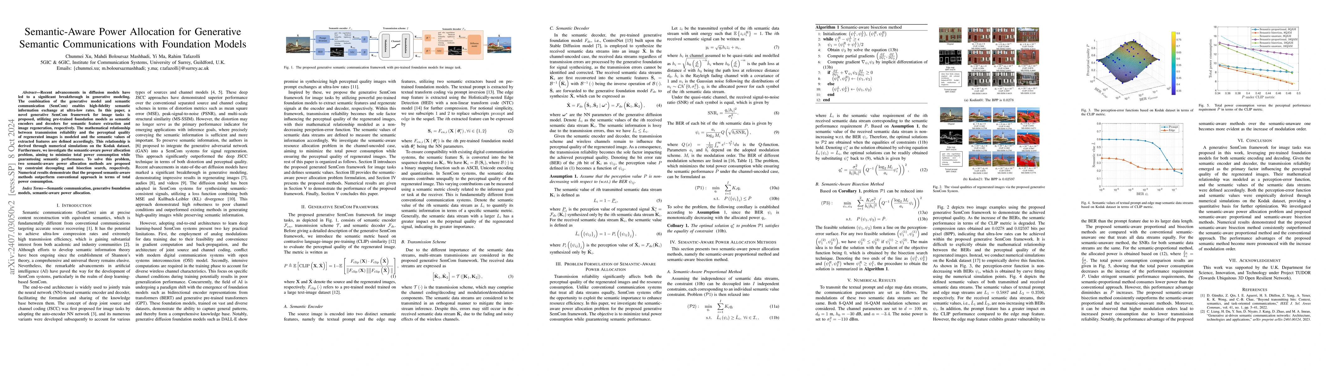 Thumbnail for Semantic-Aware Power Allocation for Generative Semantic Communications
  with Foundation Models