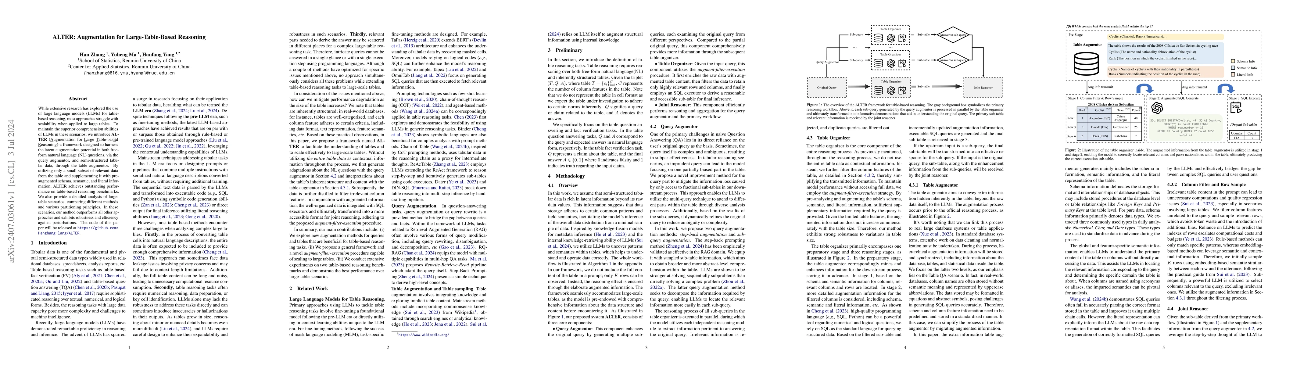 Thumbnail for ALTER: Augmentation for Large-Table-Based Reasoning