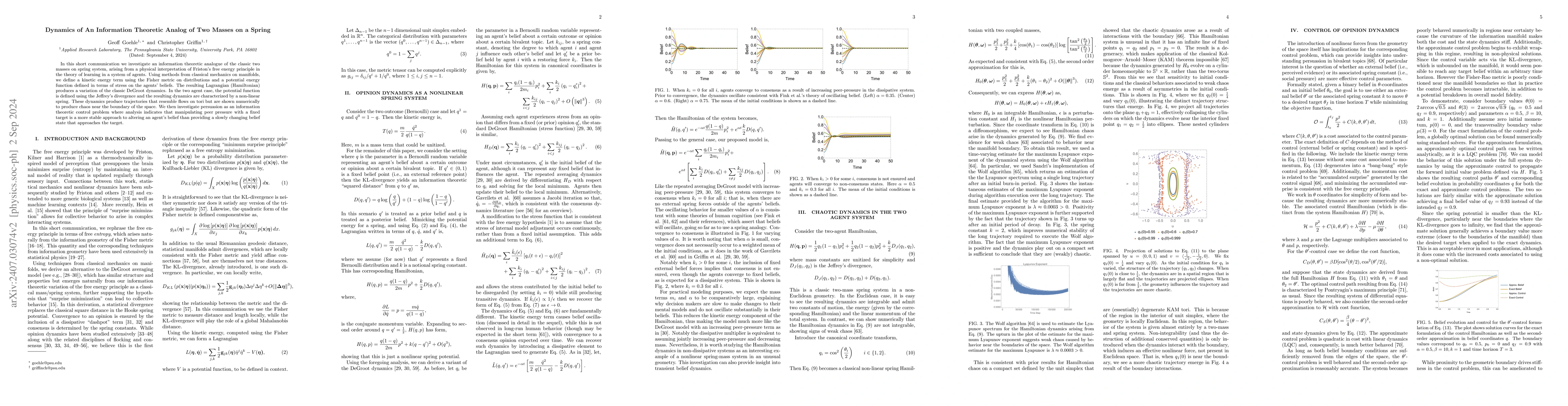 Thumbnail for Dynamics of An Information Theoretic Analog of Two Masses on a Spring