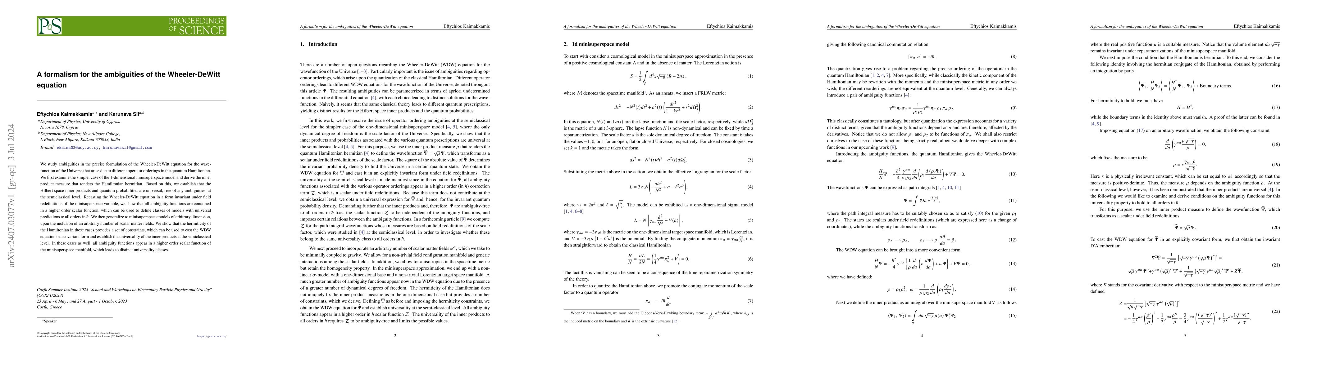 Thumbnail for A formalism for the ambiguities of the Wheeler-DeWitt equation