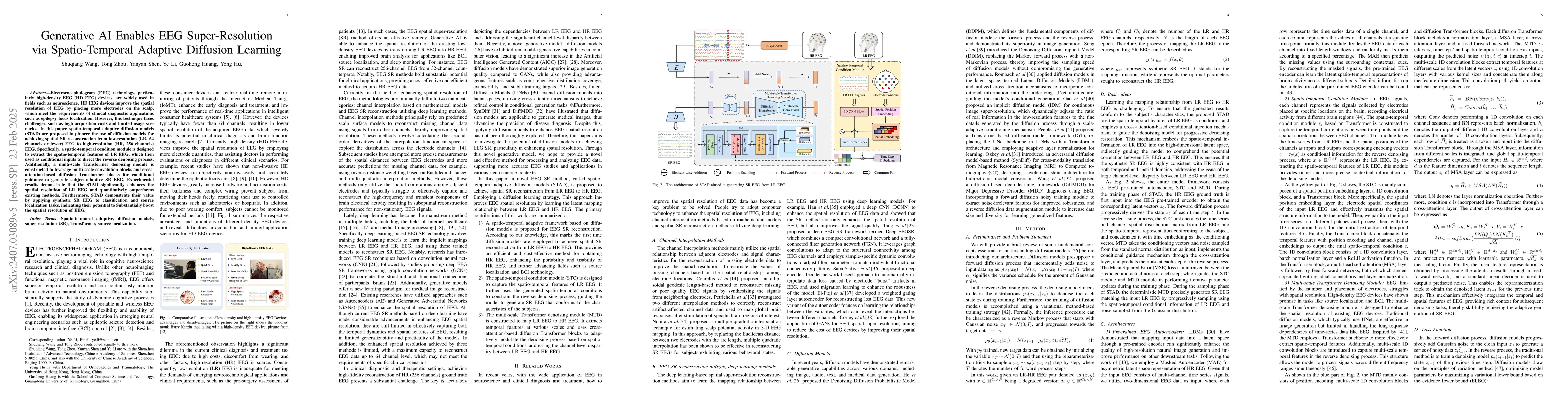 Thumbnail for Spatio-Temporal Adaptive Diffusion Models for EEG Super-Resolution in
  Epilepsy Diagnosis