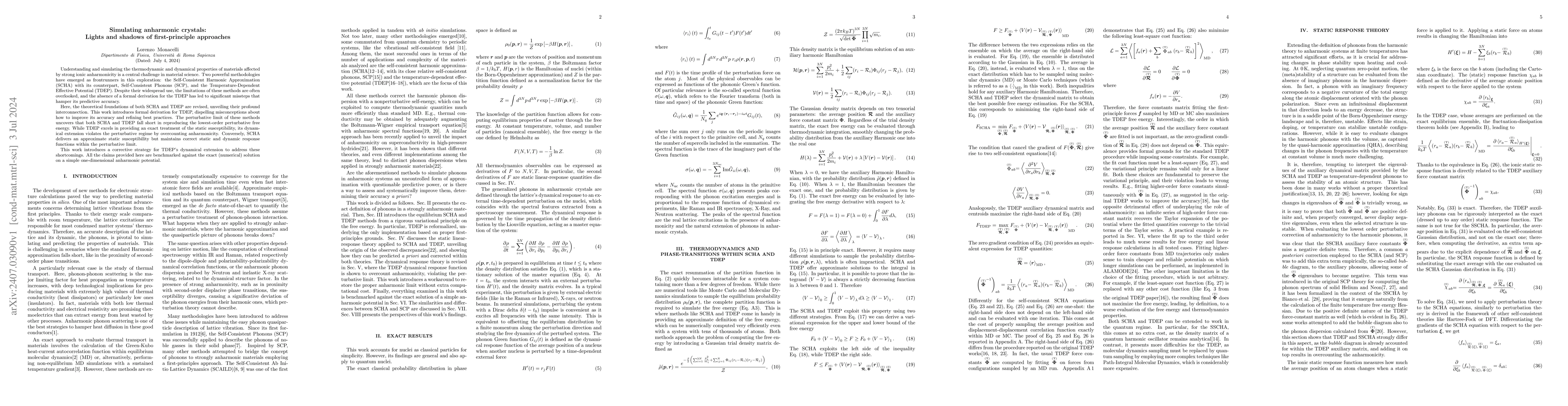 Thumbnail for Simulating anharmonic crystals: Lights and shadows of first-principles
  approaches