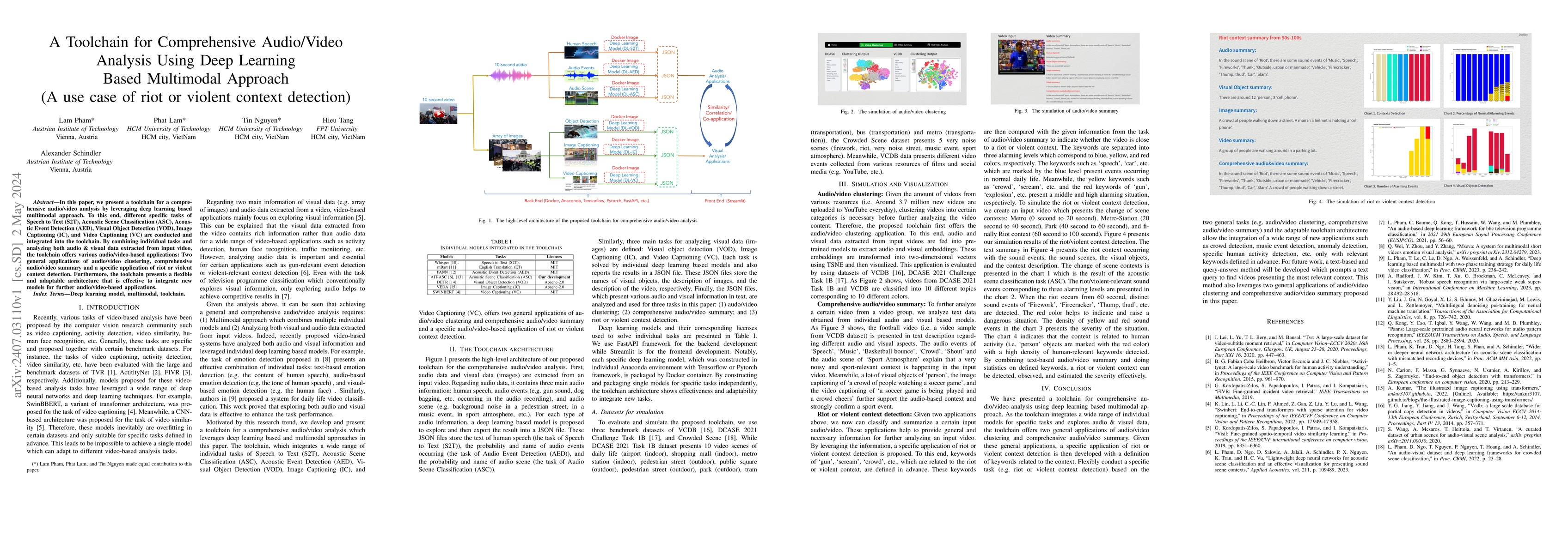 Thumbnail for A Toolchain for Comprehensive Audio/Video Analysis Using Deep Learning
  Based Multimodal Approach (A use case of riot or violent context detection)