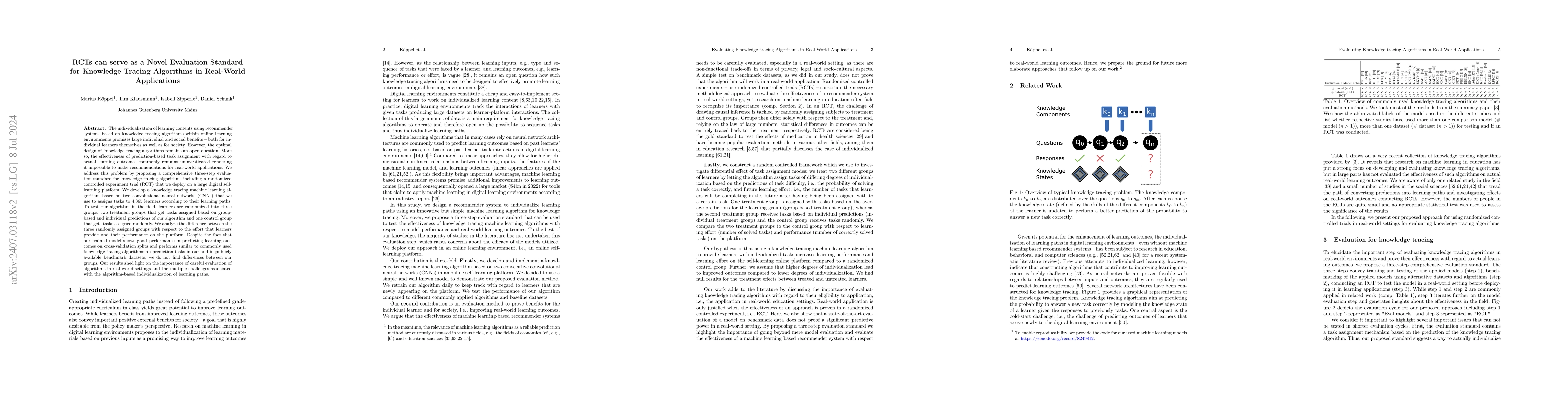Thumbnail for Can machine learning solve the challenge of adaptive learning and the
  individualization of learning paths? A field experiment in an online learning
  platform
