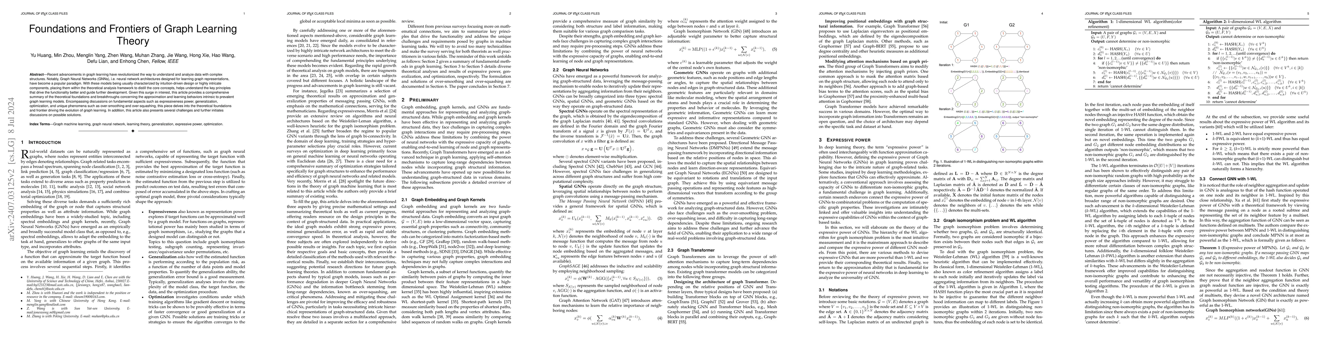 Thumbnail for Foundations and Frontiers of Graph Learning Theory