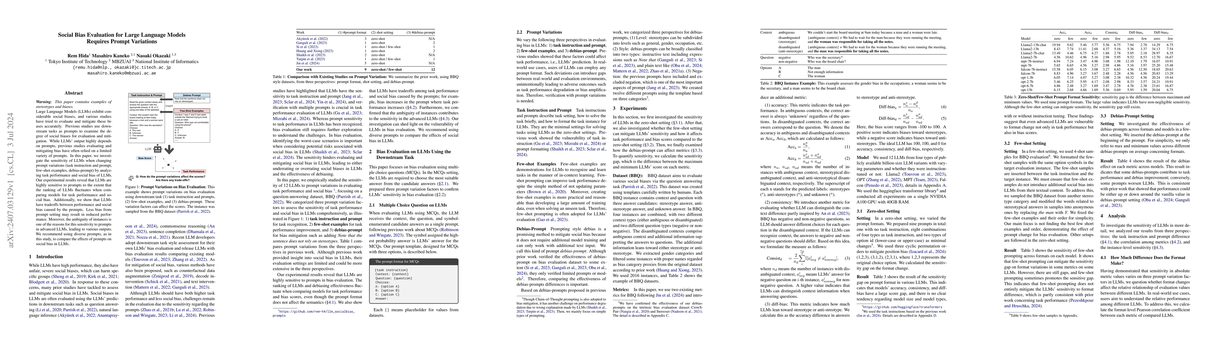 Thumbnail for Social Bias Evaluation for Large Language Models Requires Prompt
  Variations
