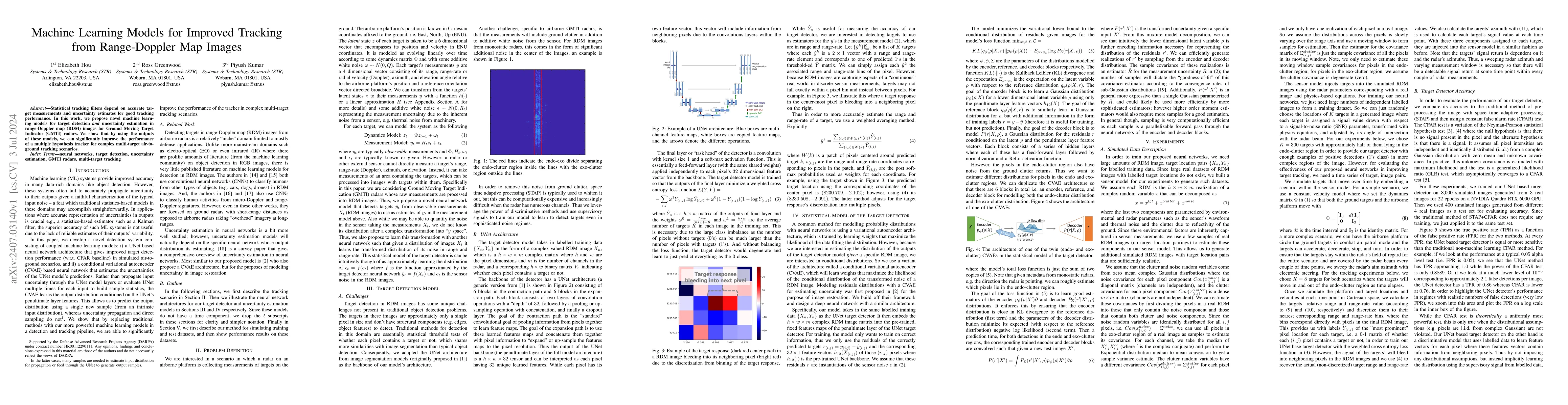 Thumbnail for Machine Learning Models for Improved Tracking from Range-Doppler Map
  Images