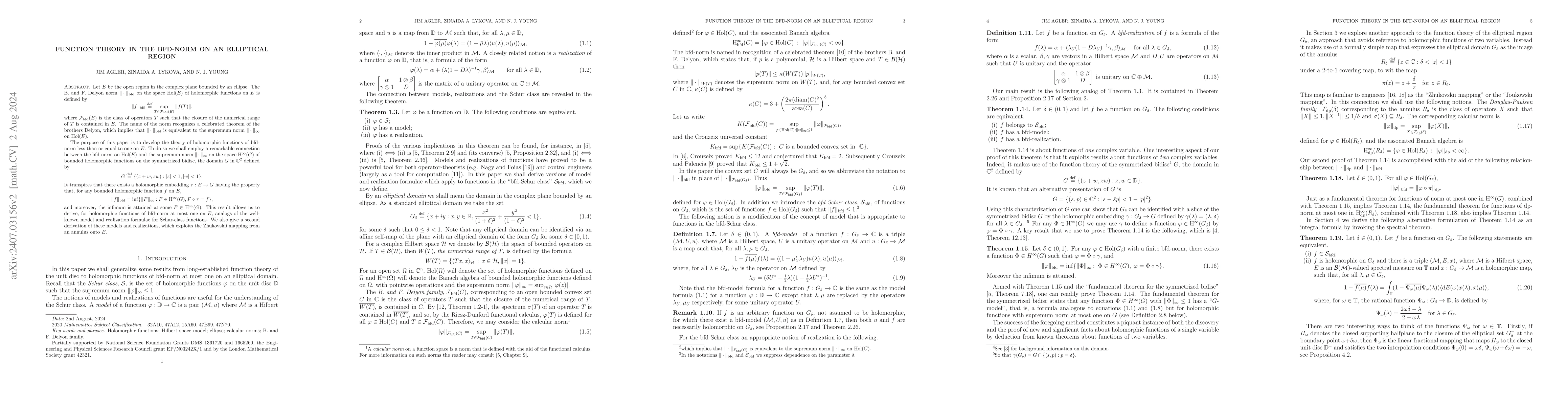 Thumbnail for Function theory in the bfd-norm on an elliptical region