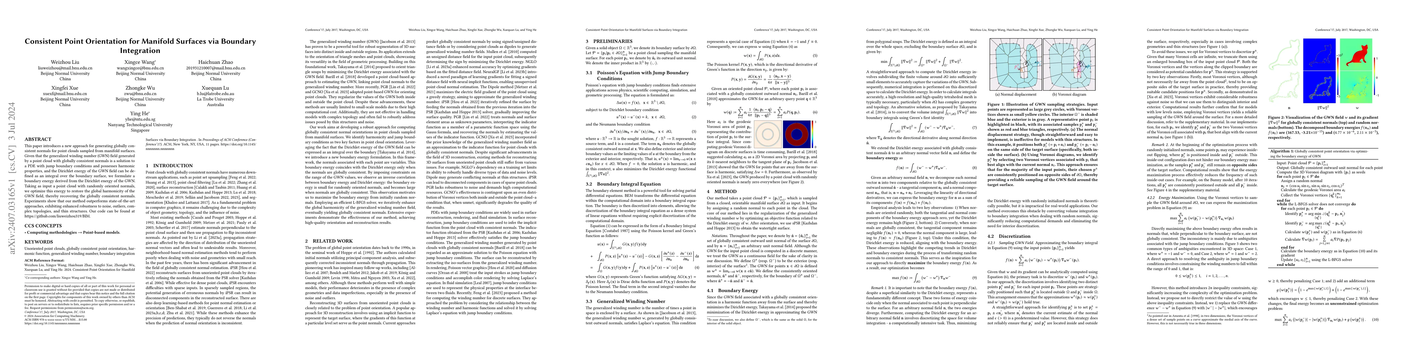 Thumbnail for Consistent Point Orientation for Manifold Surfaces via Boundary
  Integration