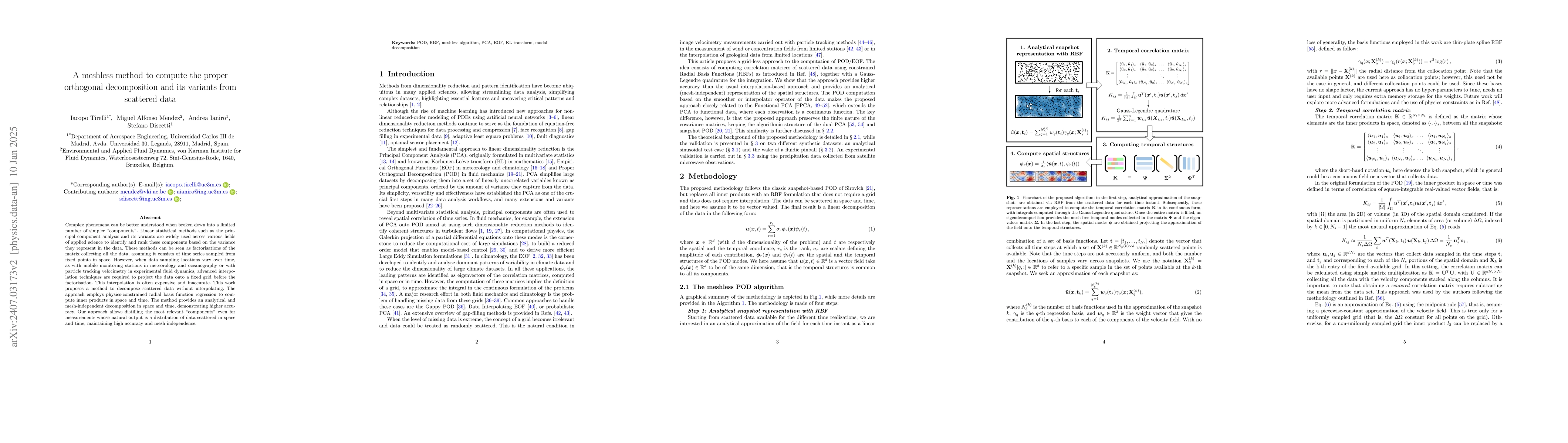 Thumbnail for A meshless method to compute the proper orthogonal decomposition and its
  variants from scattered data