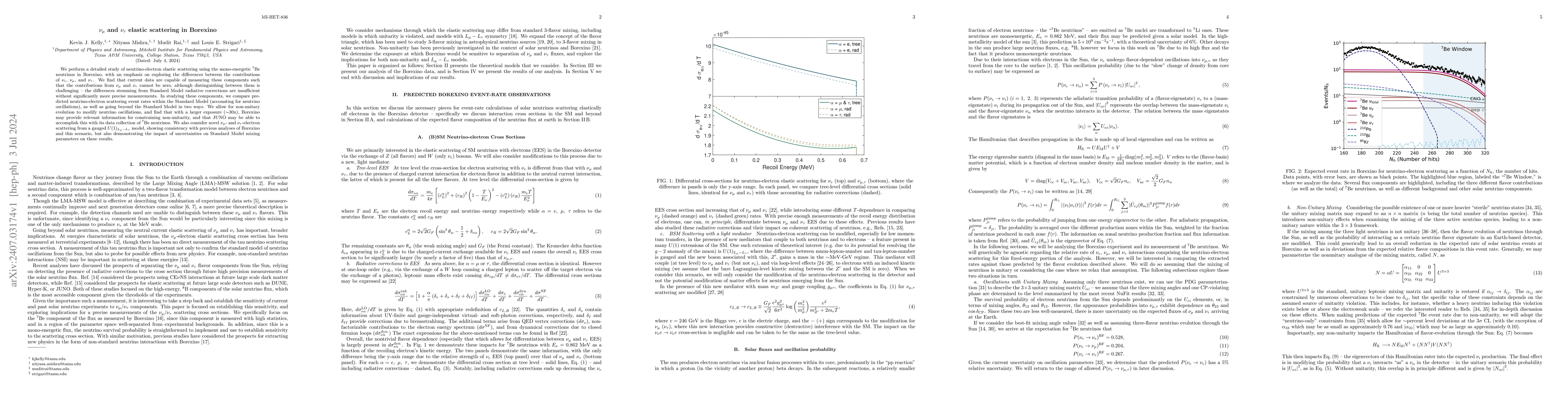 Thumbnail for $\nu_\mu$ and $\nu_\tau$ elastic scattering in Borexino