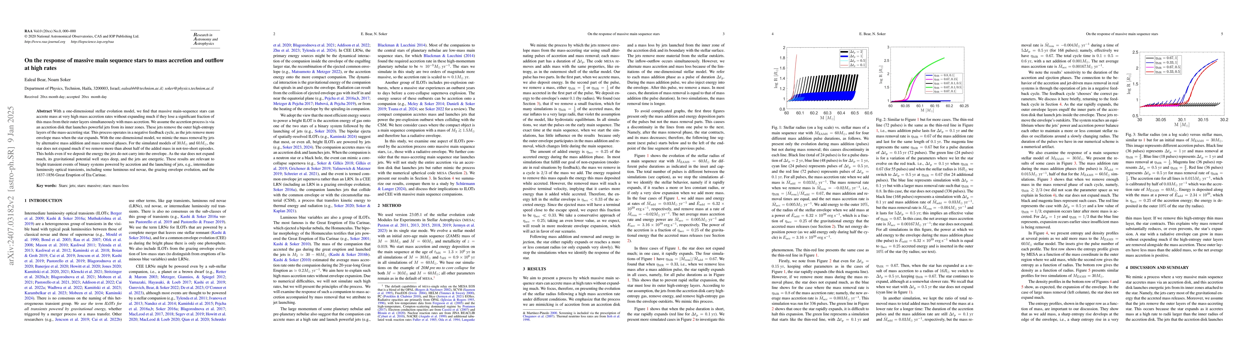 Thumbnail for On the response of massive main sequence stars to mass accretion and
  outflow at high rates
