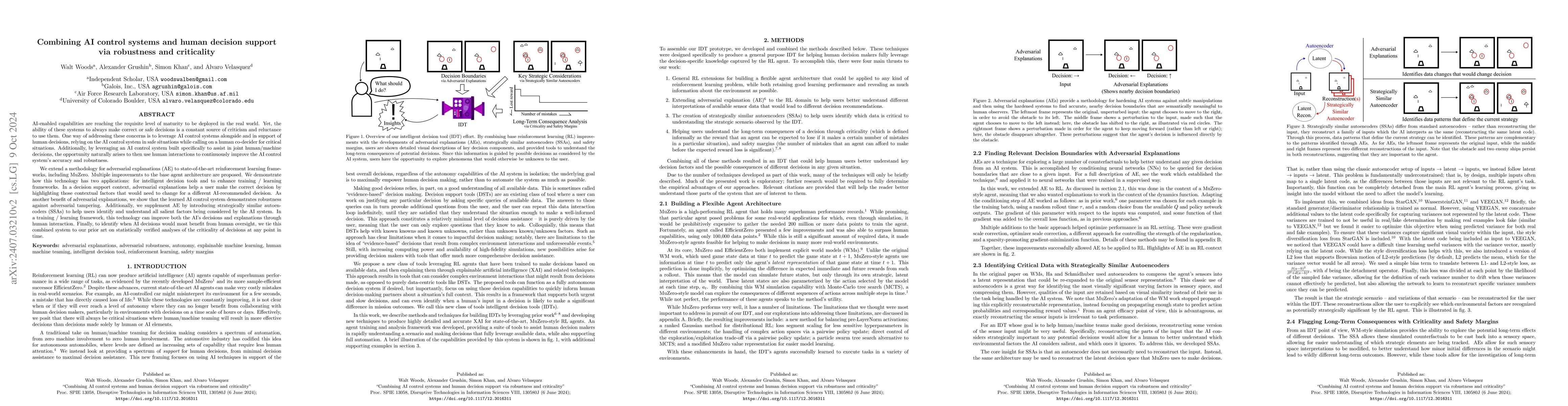 Thumbnail for Combining AI Control Systems and Human Decision Support via Robustness
  and Criticality