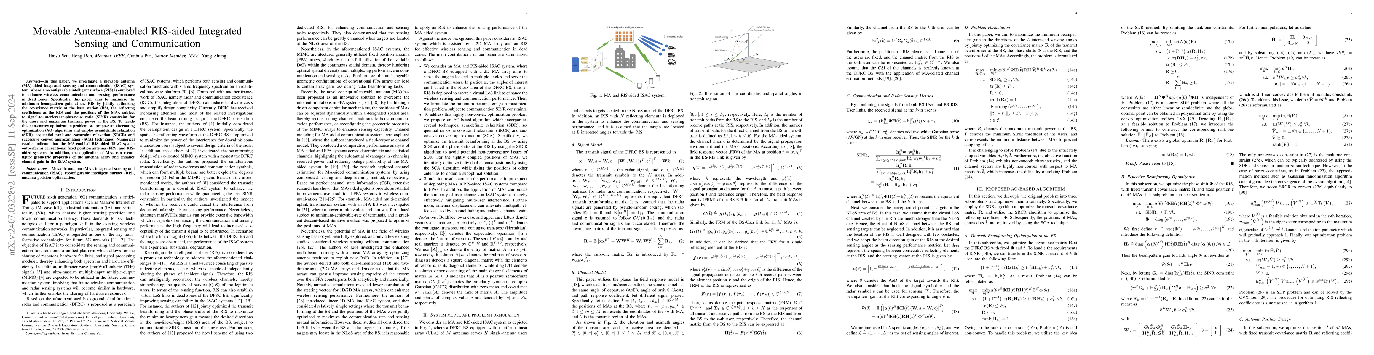 Thumbnail for Movable Antenna-enabled RIS-aided Integrated Sensing and Communication
