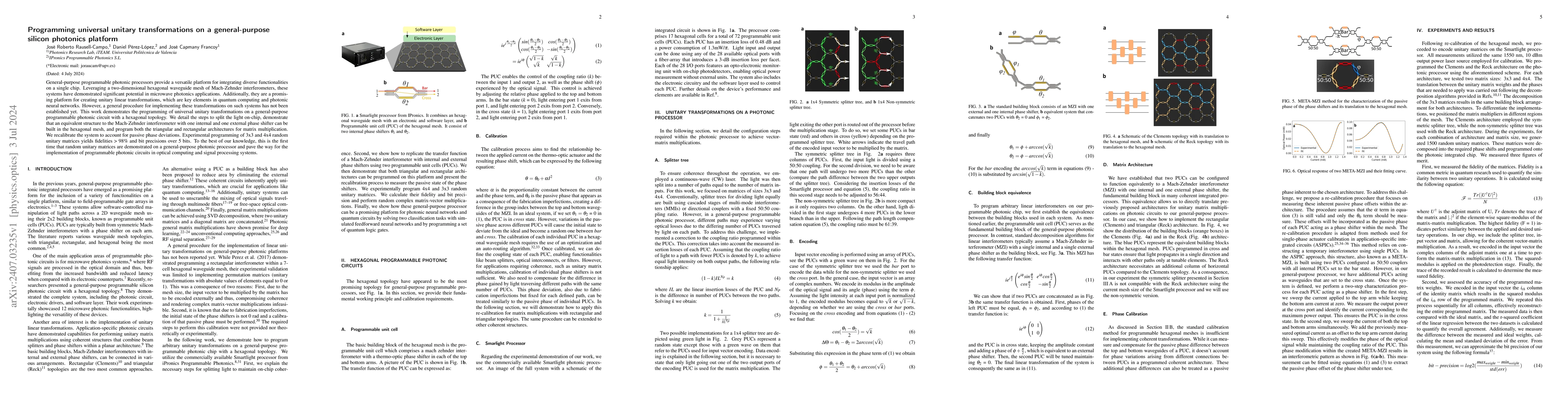 Thumbnail for Programming universal unitary transformations on a general-purpose
  silicon photonics platform