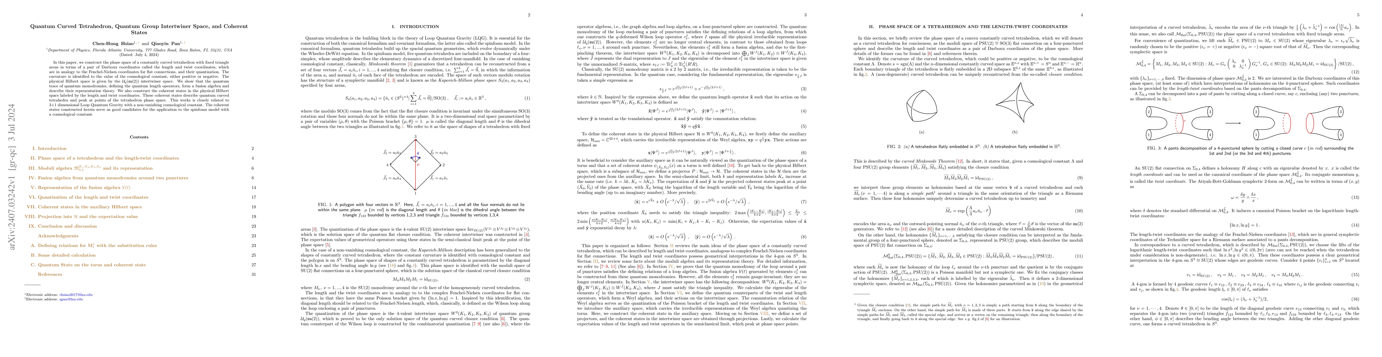 Thumbnail for Quantum Curved Tetrahedron, Quantum Group Intertwiner Space, and
  Coherent States