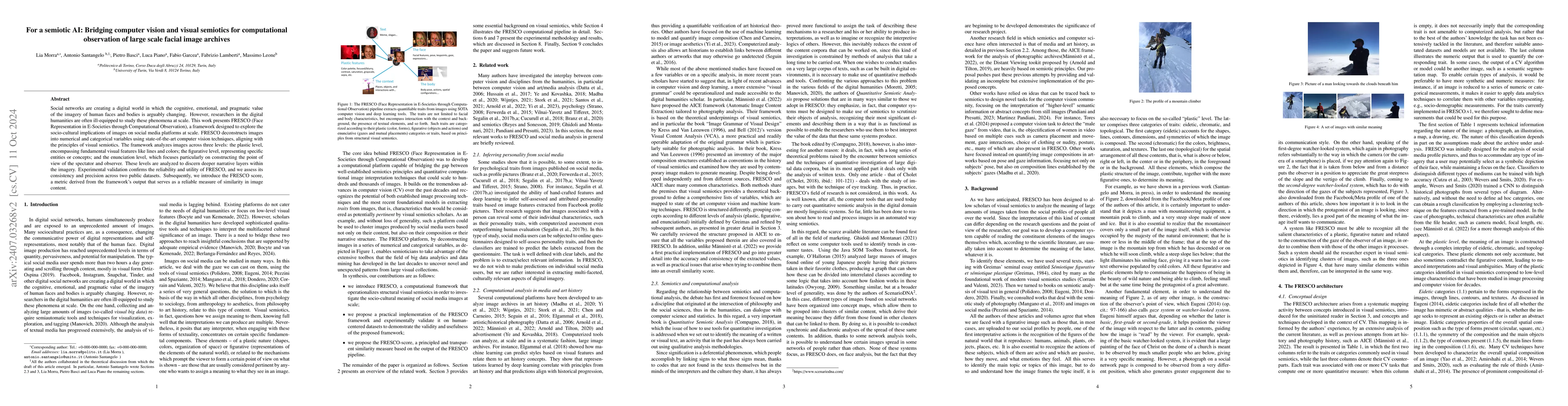 Thumbnail for For a semiotic AI: Bridging computer vision and visual semiotics for
  computational observation of large scale facial image archives