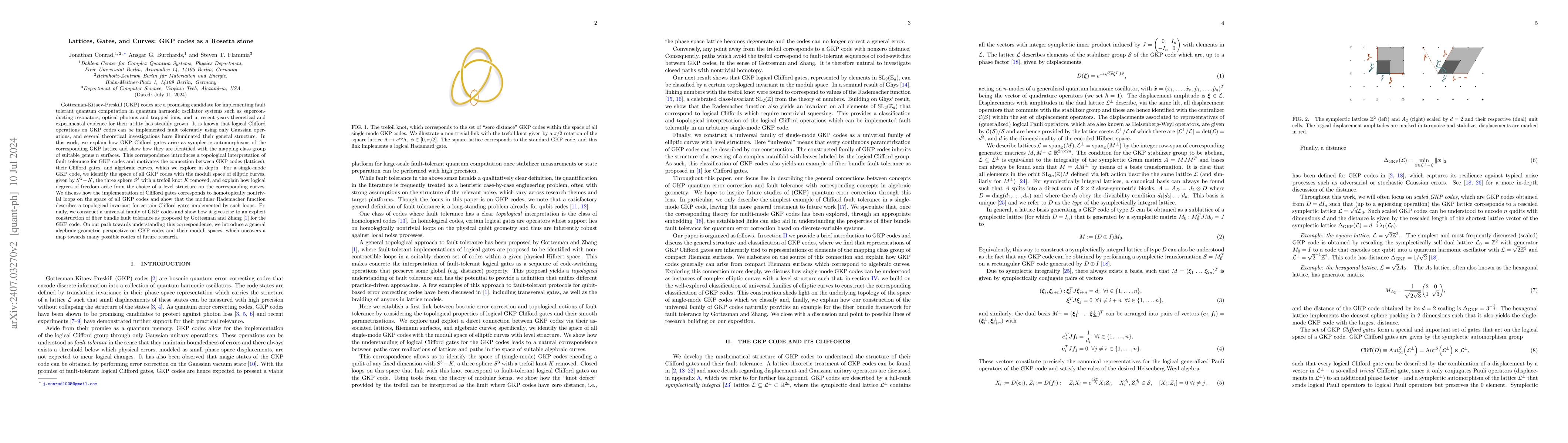 Thumbnail for Lattices, Gates, and Curves: GKP codes as a Rosetta stone