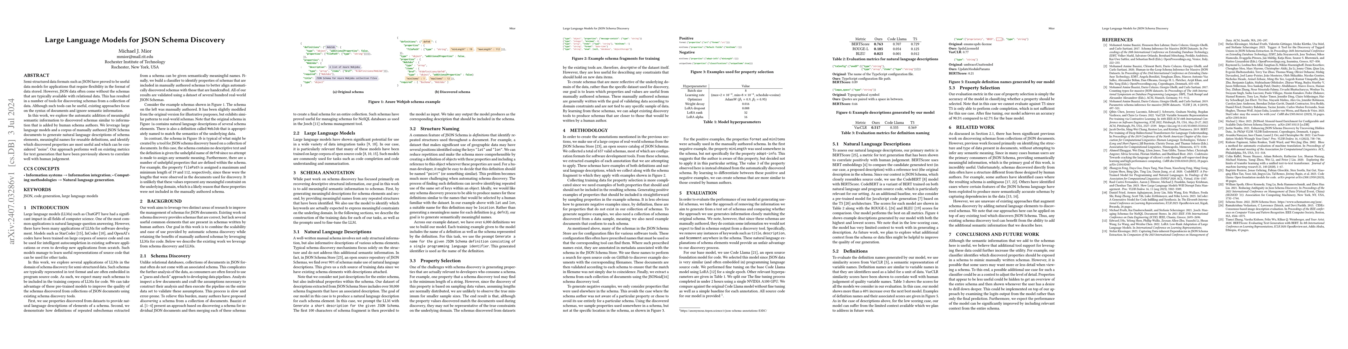 Thumbnail for Large Language Models for JSON Schema Discovery