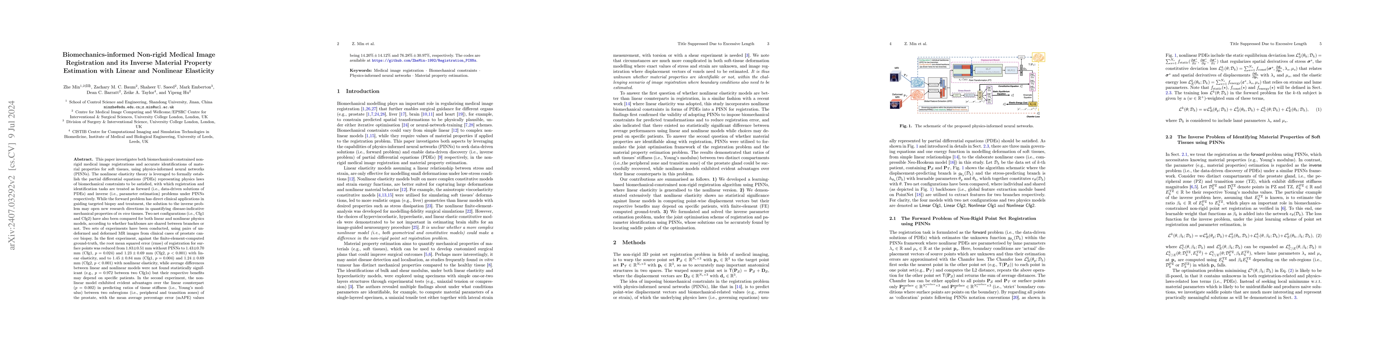 Thumbnail for Biomechanics-informed Non-rigid Medical Image Registration and its
  Inverse Material Property Estimation with Linear and Nonlinear Elasticity