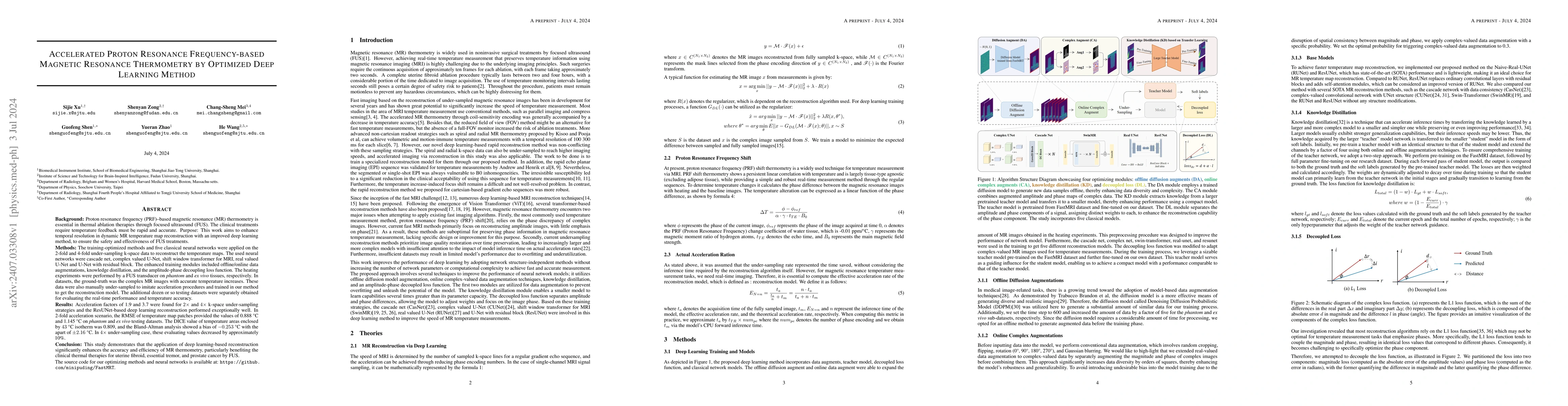 Thumbnail for Accelerated Proton Resonance Frequency-based Magnetic Resonance
  Thermometry by Optimized Deep Learning Method