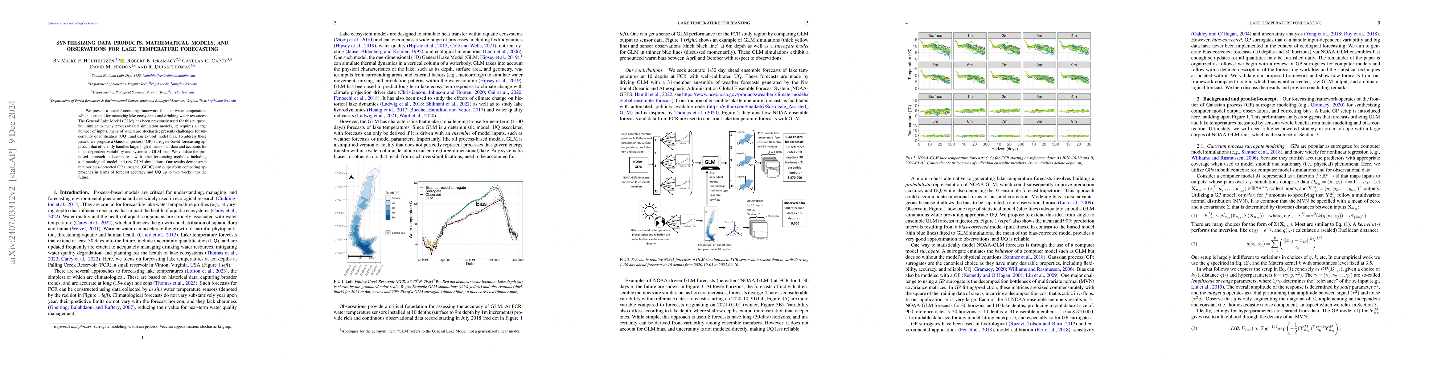 Thumbnail for Synthesizing data products, mathematical models, and observational
  measurements for lake temperature forecasting