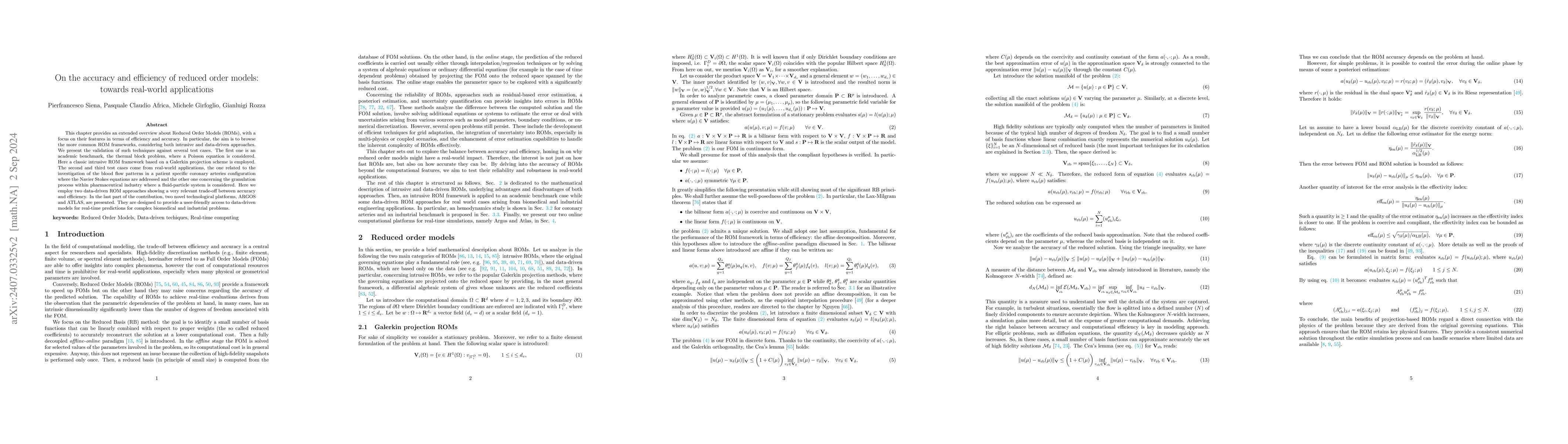 Thumbnail for On the accuracy and efficiency of reduced order models: towards
  real-world applications