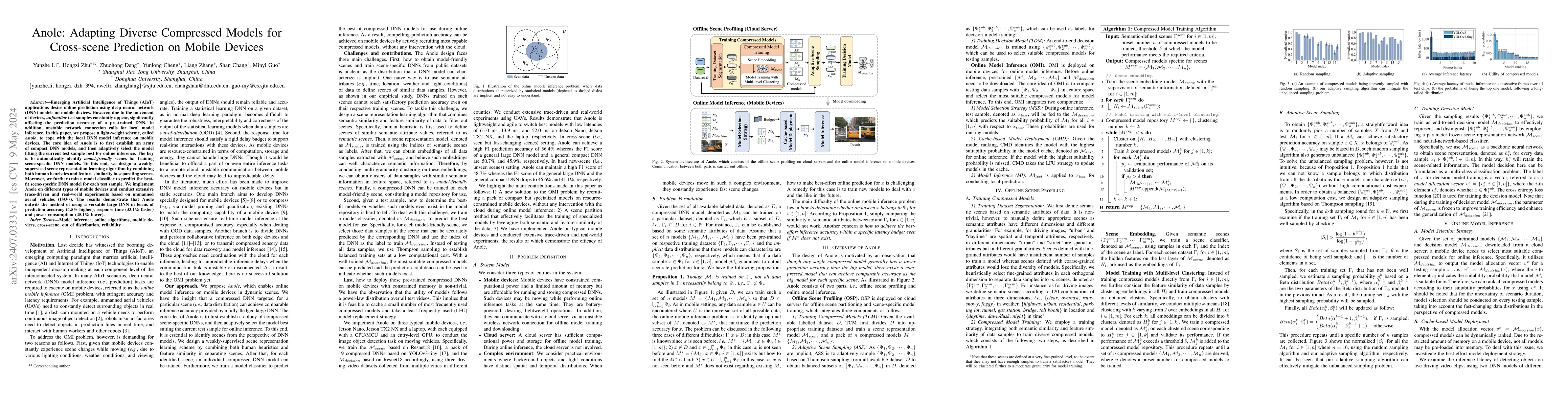 Thumbnail for Anole: Adapting Diverse Compressed Models For Cross-Scene Prediction On
  Mobile Devices