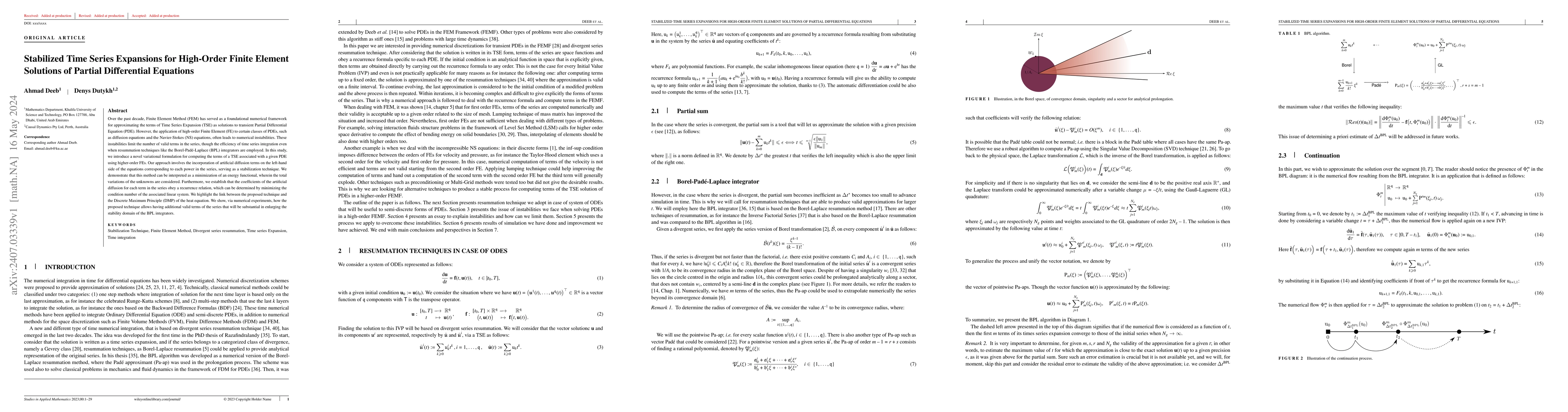 Thumbnail for Stabilized Time Series Expansions for High-Order Finite Element
  Solutions of Partial Differential Equations