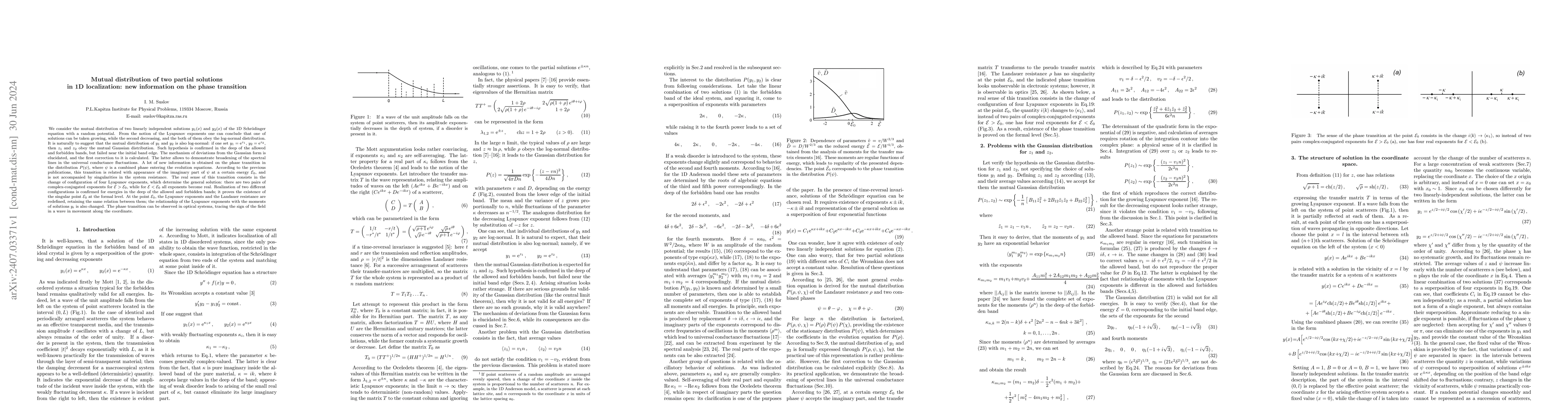 Thumbnail for Mutual distribution of two partial solutions in 1D localization: new
  information on the phase transition