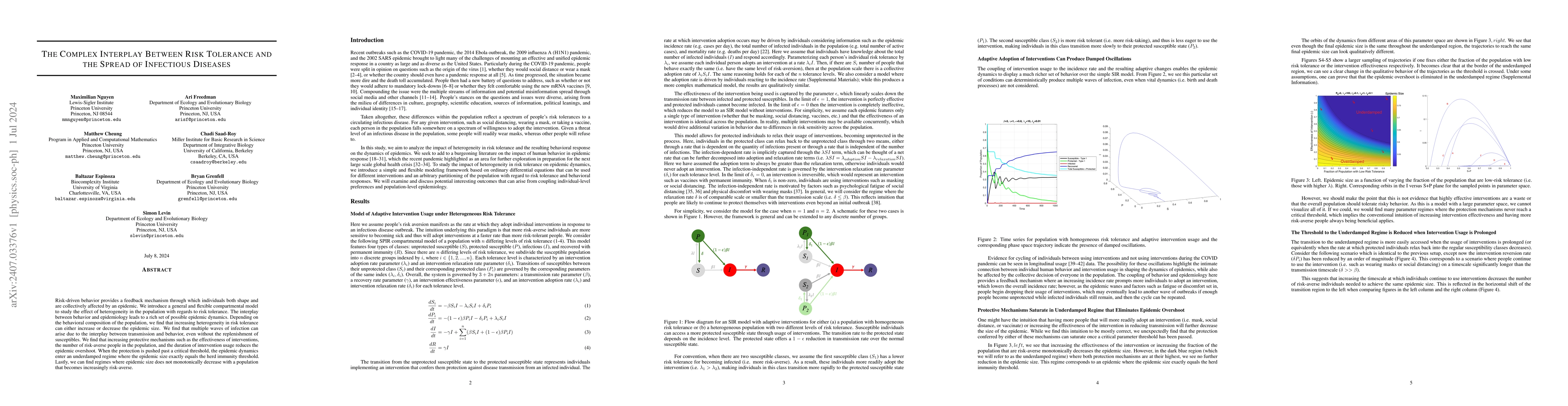Thumbnail for The Complex Interplay Between Risk Tolerance and the Spread of
  Infectious Diseases
