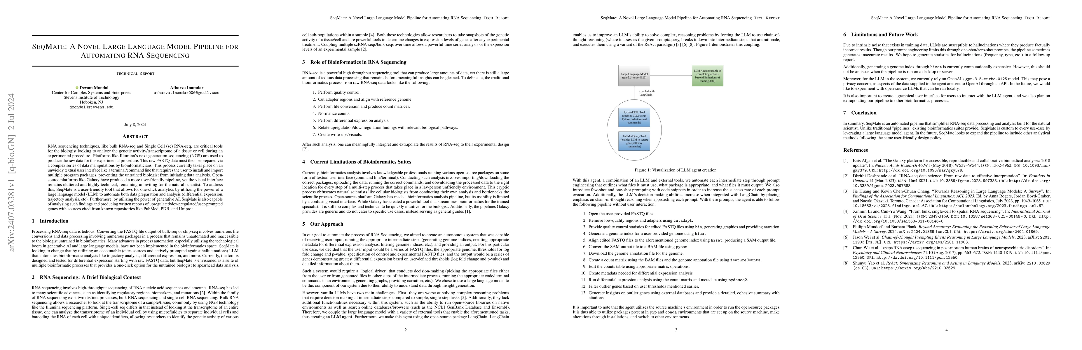 Thumbnail for SeqMate: A Novel Large Language Model Pipeline for Automating RNA
  Sequencing