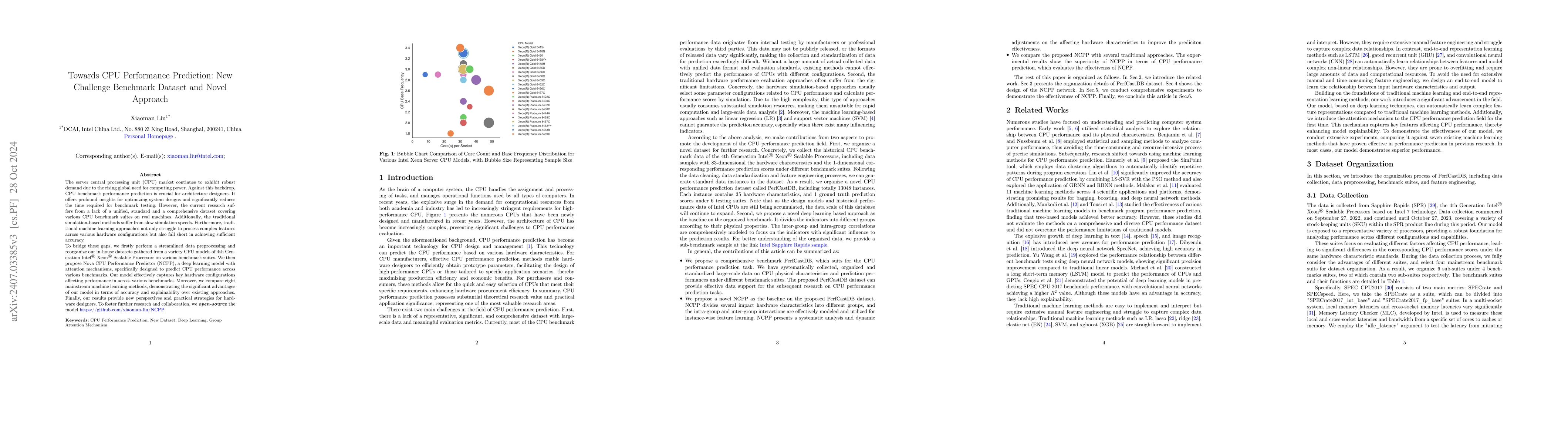 Thumbnail for Towards CPU Performance Prediction: New Challenge Benchmark Dataset and
  Novel Approach