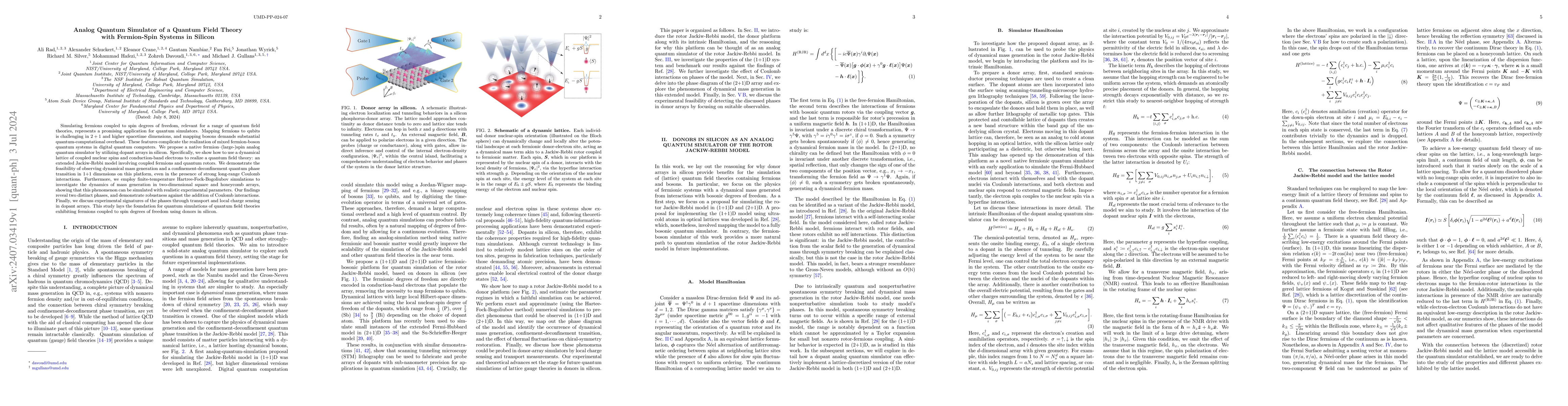 Thumbnail for Analog Quantum Simulator of a Quantum Field Theory with Fermion-Spin
  Systems in Silicon