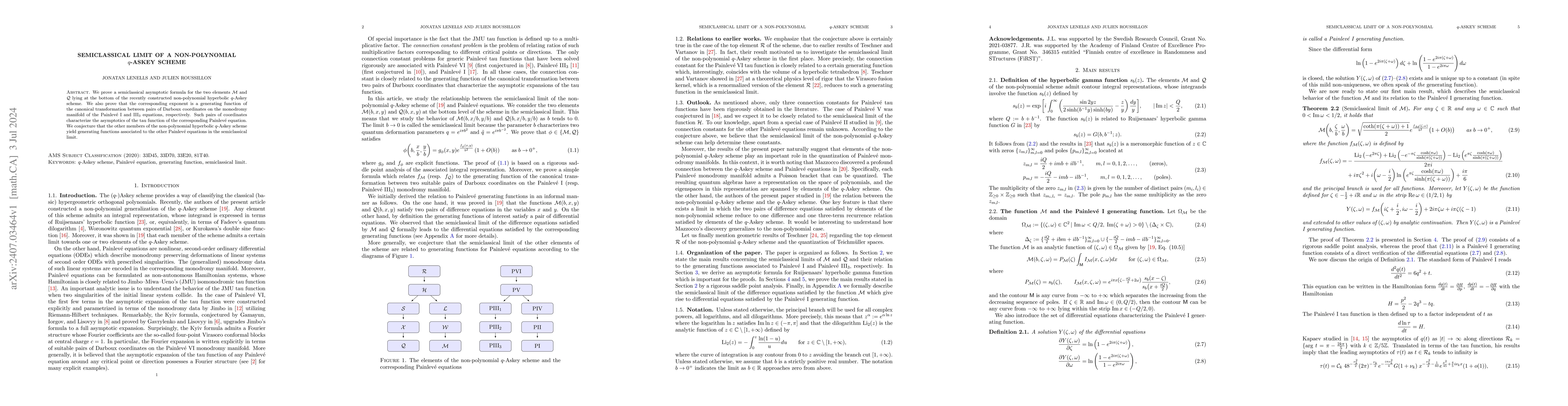 Thumbnail for Semiclassical limit of a non-polynomial $q$-Askey scheme