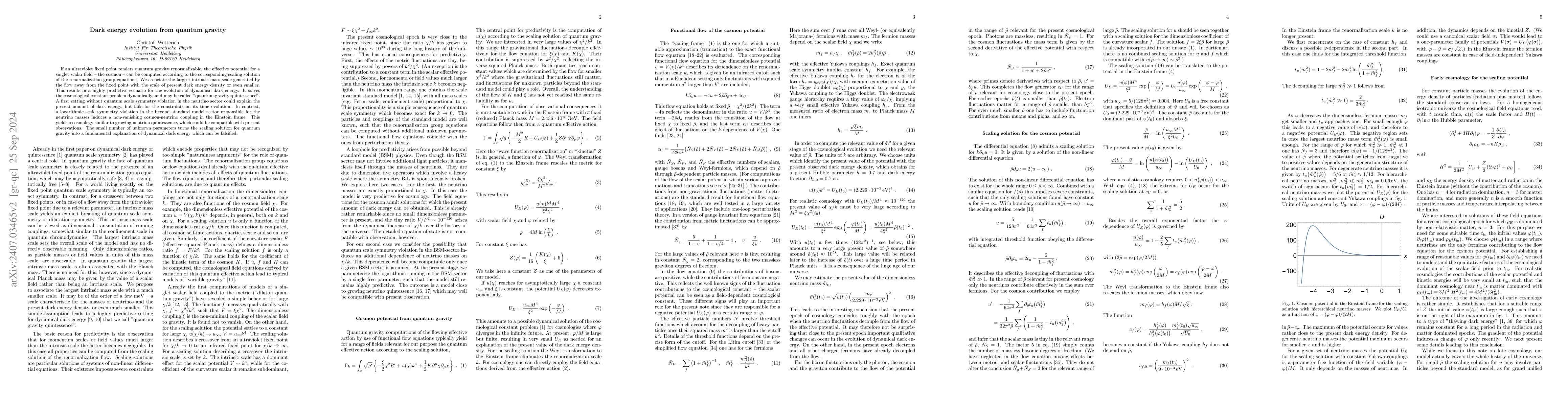 Thumbnail for Dark energy evolution from quantum gravity