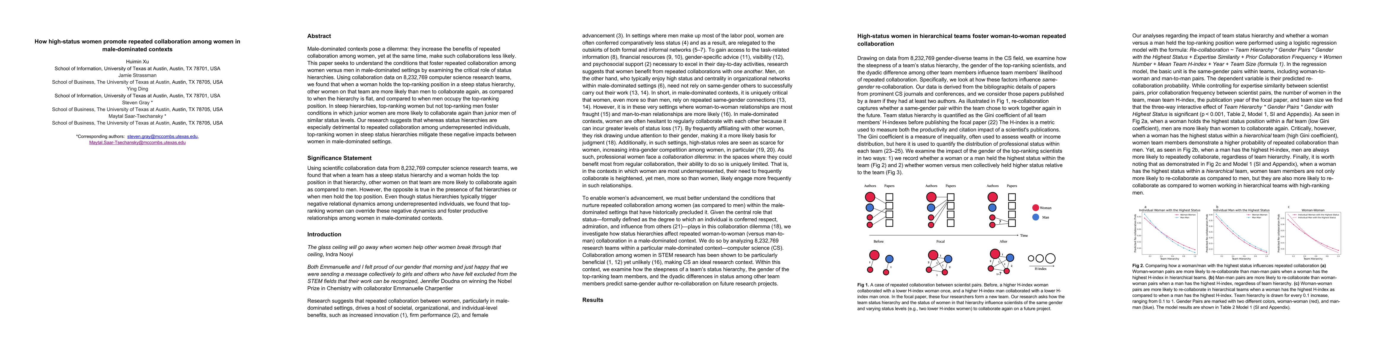 Thumbnail for How high-status women promote repeated collaboration among women in
  male-dominated contexts