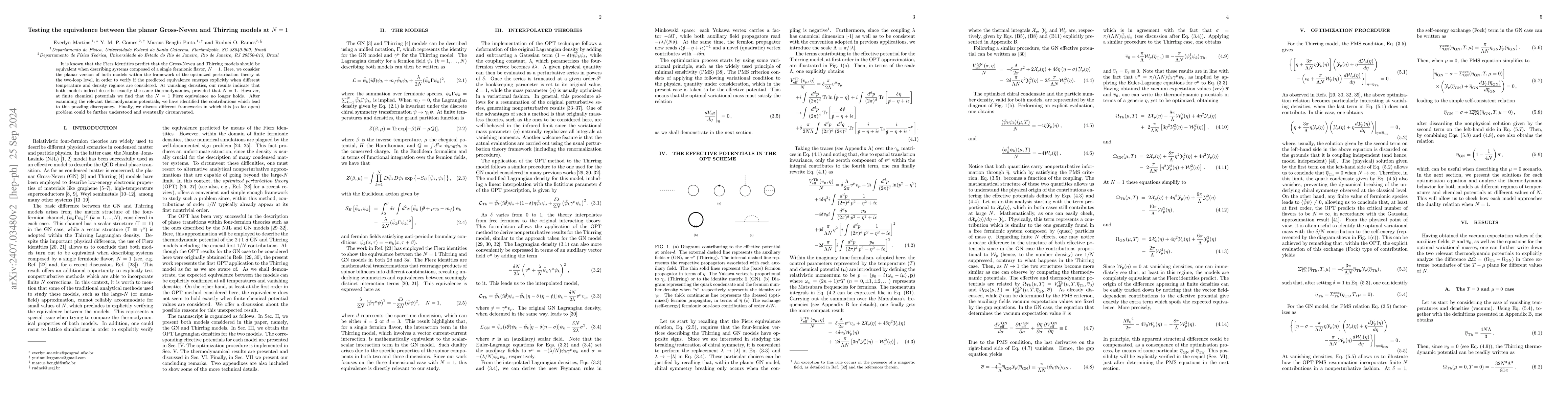 Thumbnail for Testing the equivalence between the planar Gross-Neveu and Thirring
  models at $N=1$